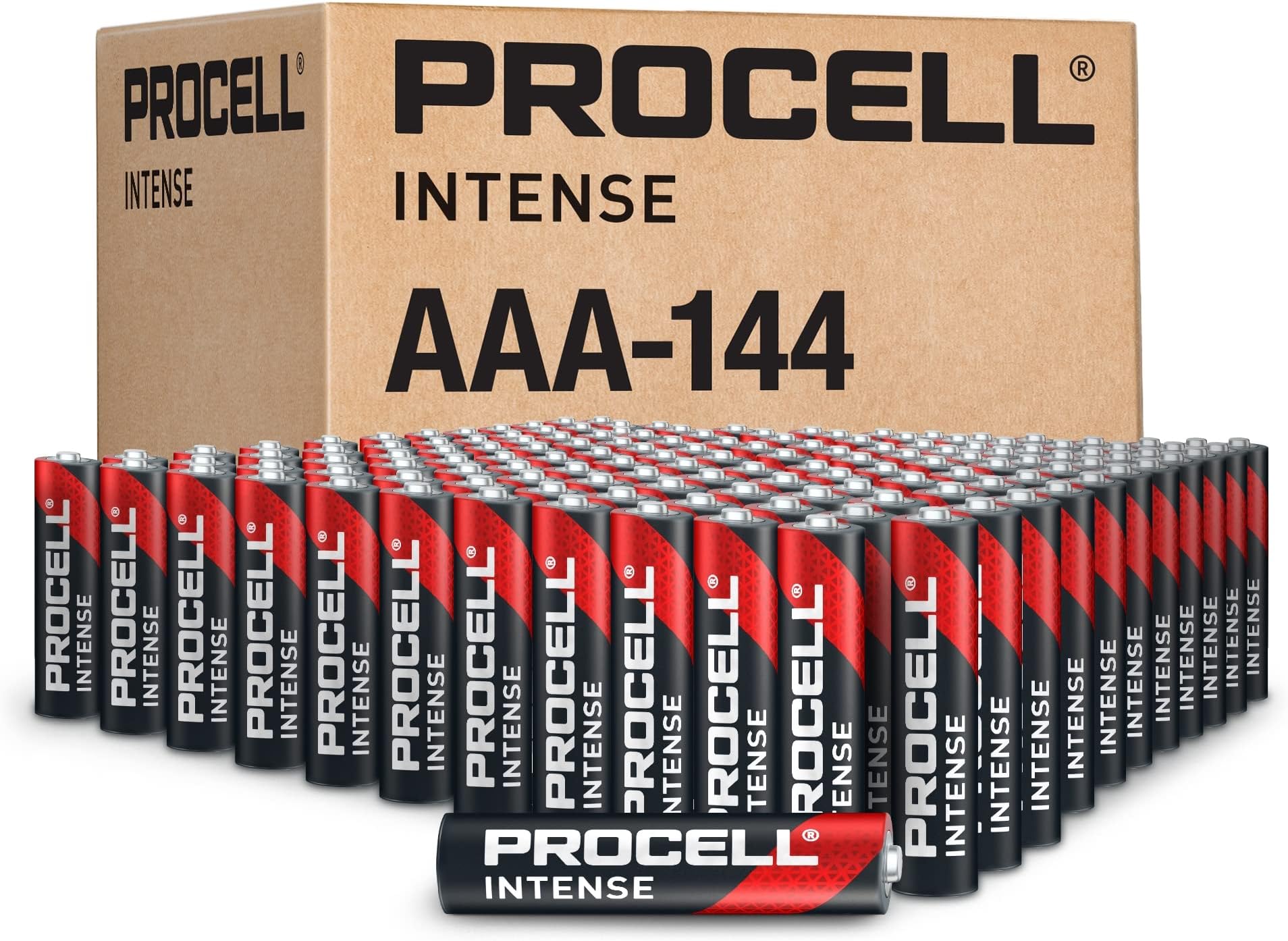 PROCELL Alkaline Intense AAA Batteries, 1.5V Alkaline AAA for High Drain Professional Devices, Triple A Battery with Long-Lasting Power, All-Purpose AAA Industrial Batteries, 144-Count Bulk Pack