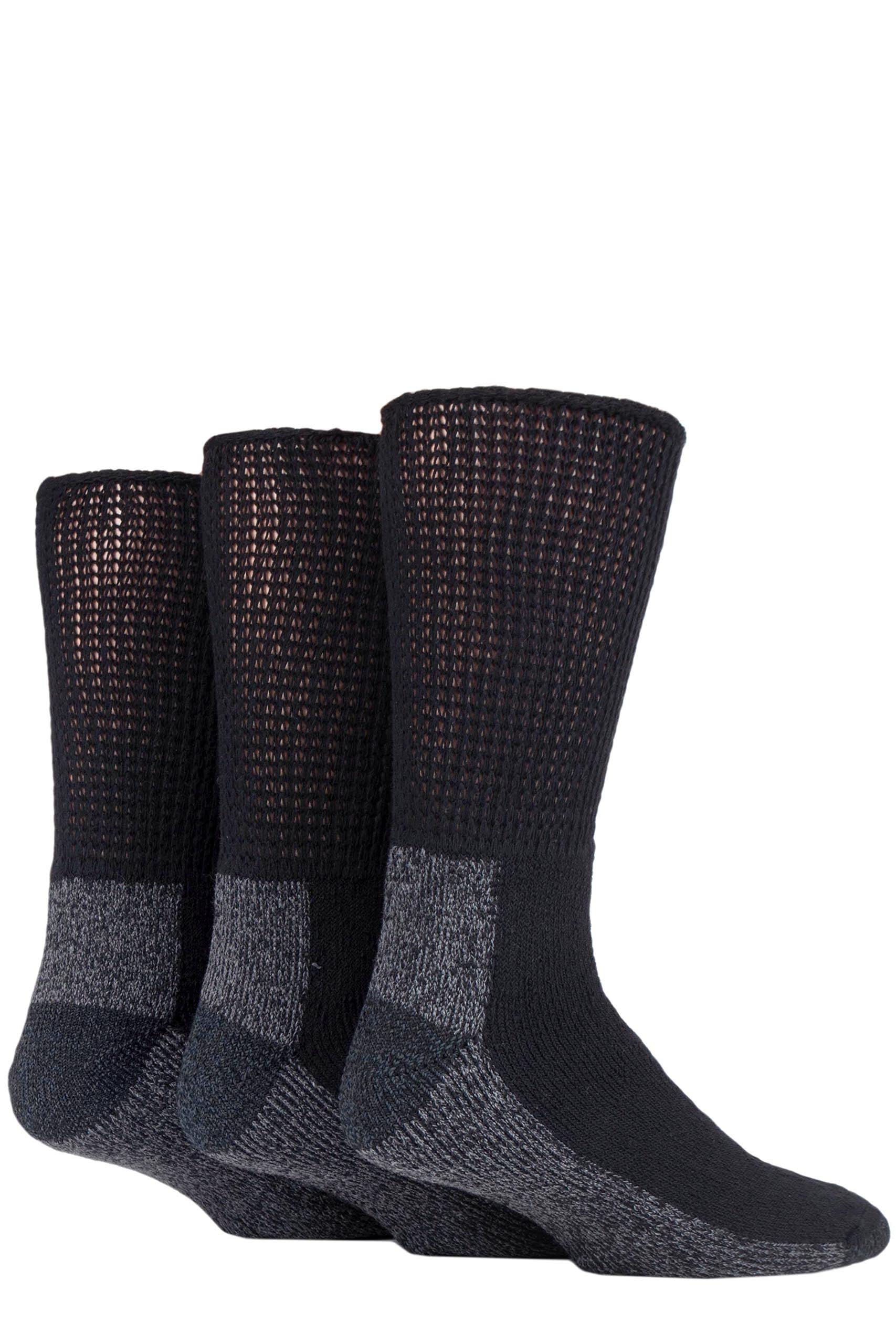 IOMI SOCKSHOP Footnurse Workforce Diabetic Socks Pack of 3 Black 12-14