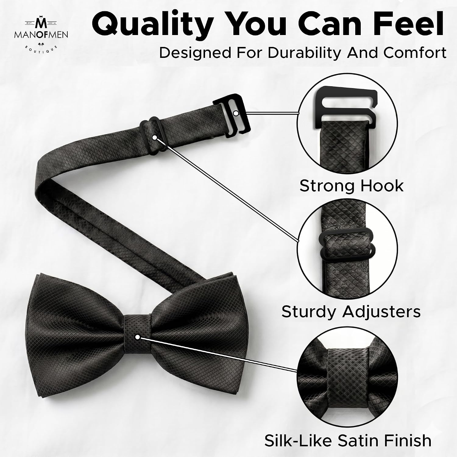 Bow Tie for Men Polyester Solid Pretied Bowties Adjustable Tuxedos Bowtie for Weddings & Groom’s Gift – Bow Ties for Women