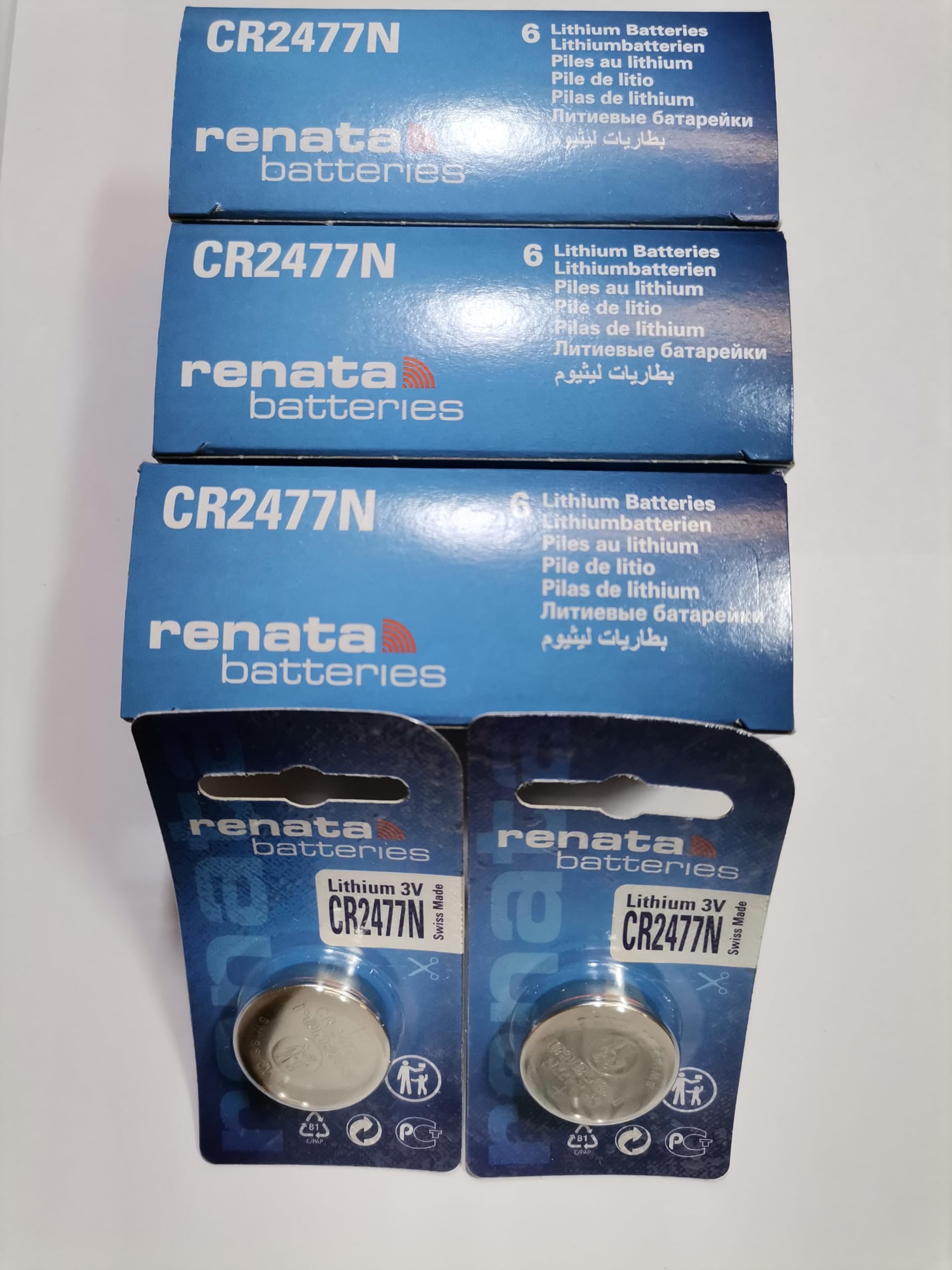 – Lote de 20 pilas Renata CR2477 N litio 3 V