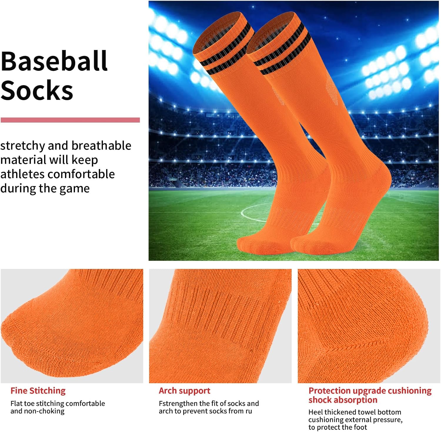 AWAYTR Youth Baseball Socks and Belt - Kids Softball Belts and Socks Combo for Youth Boys Girls - Image 4