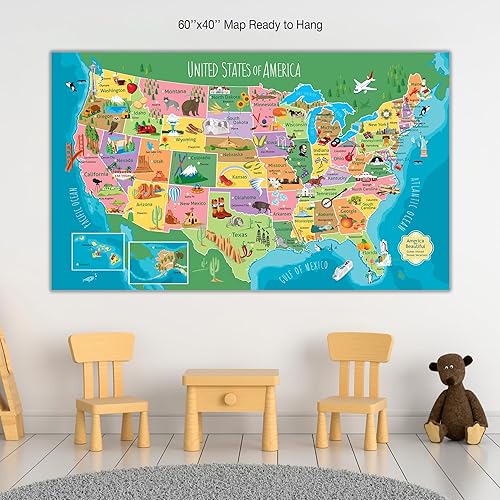 Miniatura 7 de Personalized Colorful Kids Push Pin USA Map on Canvas Add Names 4 Sizes Includes Push Pins to Mark Travels Push Pin Map United States Map for Kids