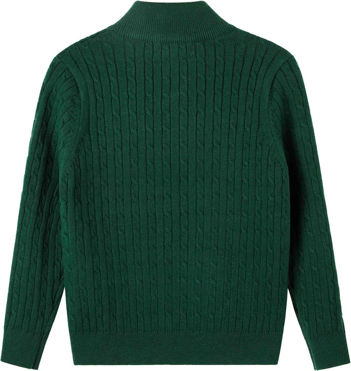 Danny D Little Boys Girls Quarter Zip Chunky Cable Sweater Round Neck Thick Needle Knit Pullover Sweaters Cable Knit Sweater - Image 3