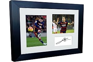 Lionel Messi Barcelona Signed Framed Photo Picture Autograph Mount Football Soccer Gift A4