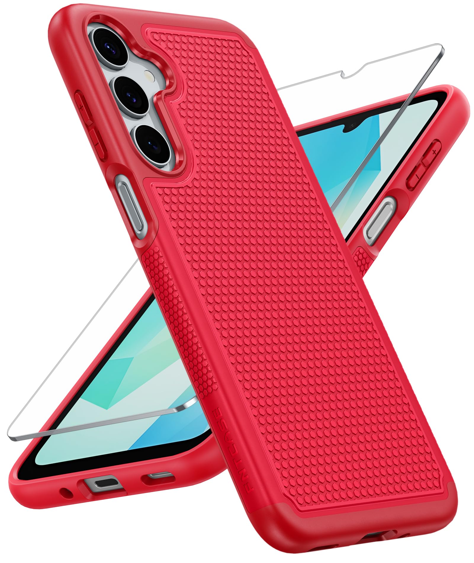 FNTCASE for Galaxy A17/A16 5G Phone Case - Samsung Military Grade Drop Protection, 14ft Drop Tested, Screen Protector Included, Anti-Slip Matte Textured, TPU+PC Dual Layer Shockproof Cover