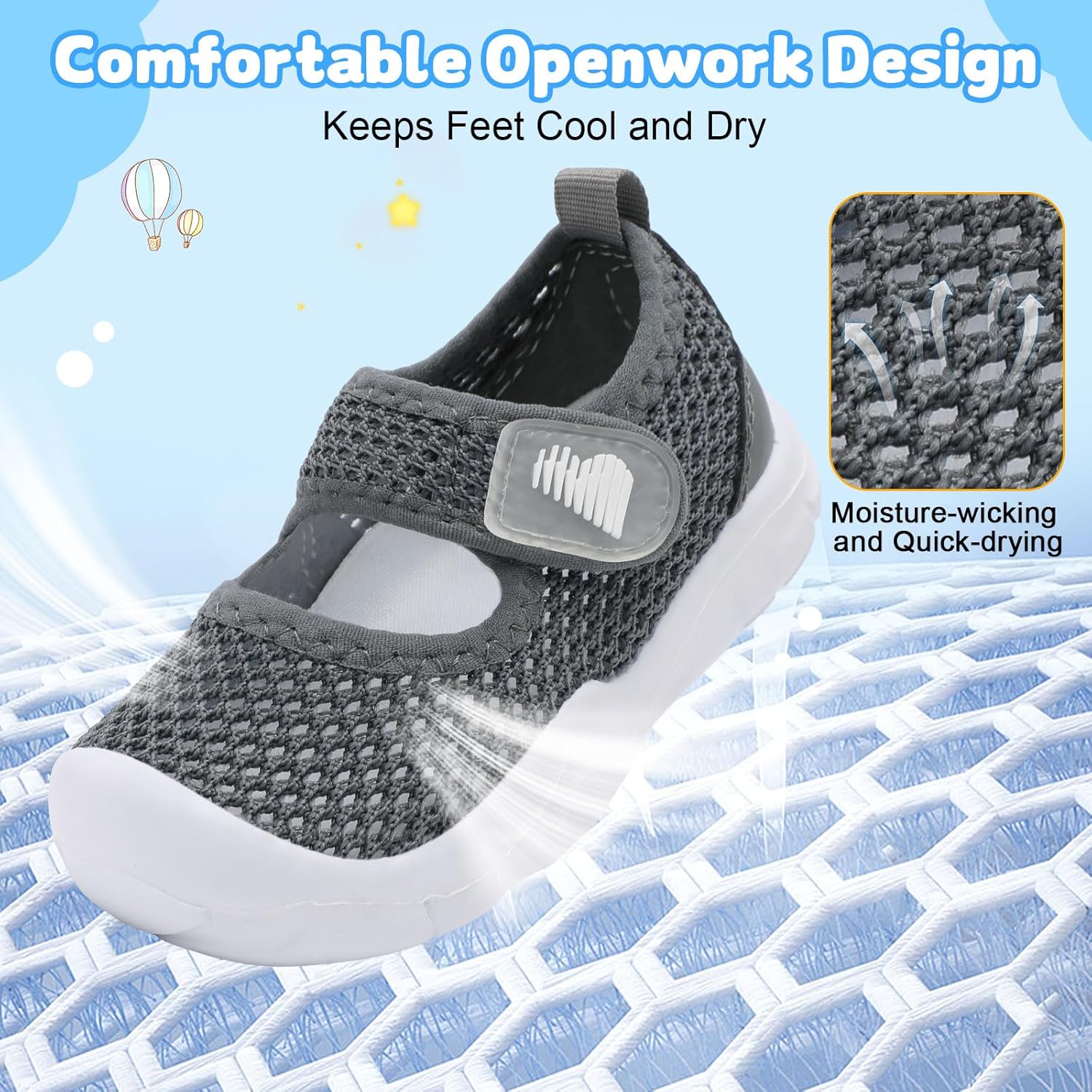 BARERUN Baby Toddler Water Shoes Barefoot Kids Wide Swim Beach Aqua Socks Slip on Infant Girls Boys Sandals Outdoor Breathable Lightweight First Walking Shoes - Image 3