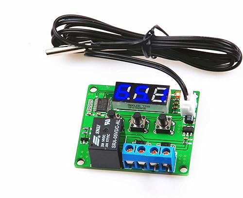 NOYITO Módulo controlador de temperatura digital de -58℉ a +257 ℉ Interruptor de control de temperatura NTC Sonda de sensor impermeable - Pantalla