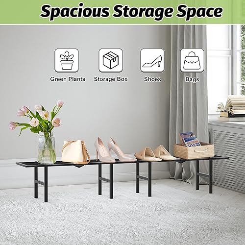 Miniatura 6 de Soporte para plantas de 1 nivel para interiores y exteriores, paquete de 2 estantes plegables de metal resistente, soporte para macetas de