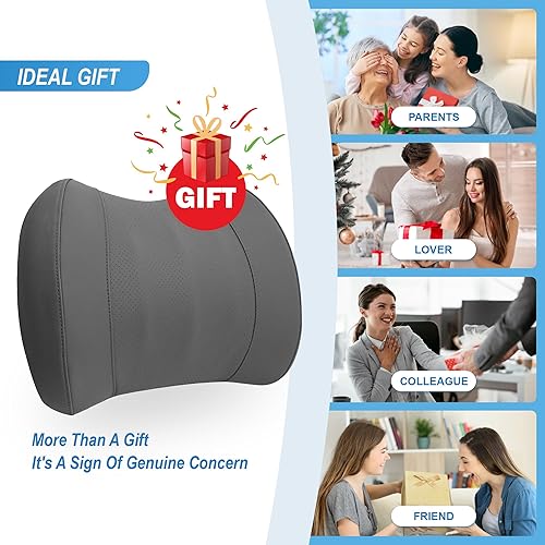 Miniatura 61 de Almohada de apoyo lumbar para automóvil, almohada lumbar de espuma viscoelástica para aliviar el dolor de espalda baja - Cojín de espalda para Negro