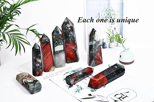 Miniatura 7 de AMOYSTONE Varita de cristal curativo grande Obelisco de 6 facetas de torre Reiki de chakras, terapia de meditación de chakras, jade brasileño