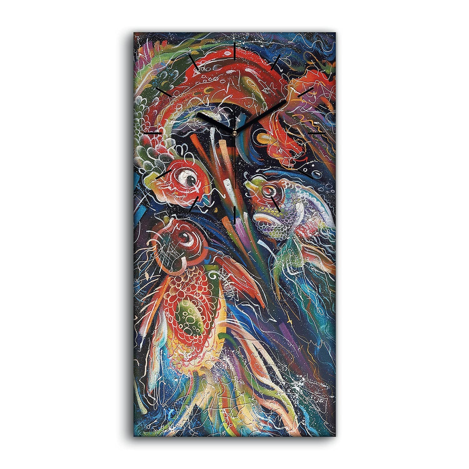 Horloge sur toile poisson de trio pour une ambiance marine dans votre salon