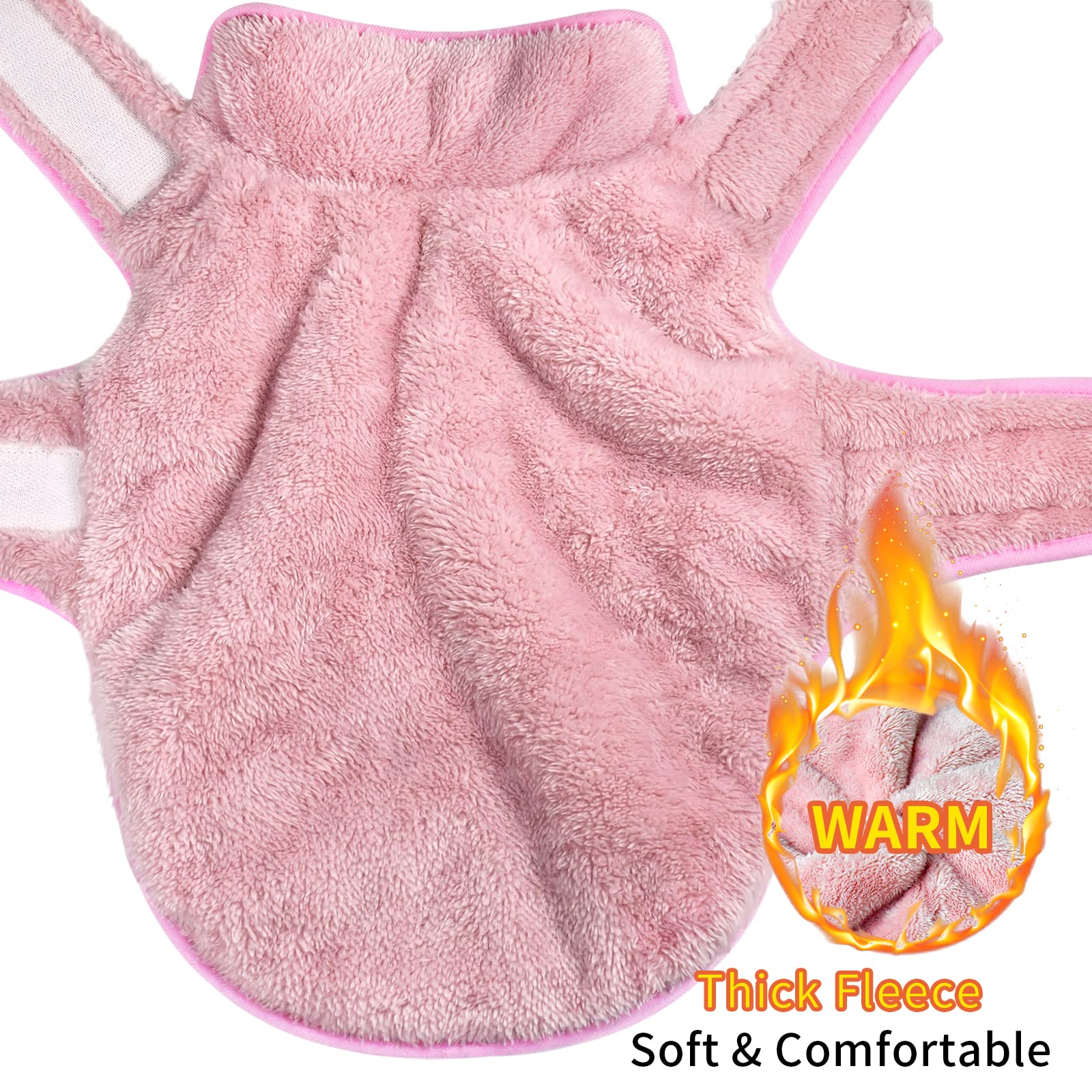 Malier Cappotto invernale per cani, reversibile in pile per cani, giacca per cani, giacca per cani di taglia piccola, media e grande (piccola, rosa)