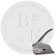 Embosser per Libri Personalizzato, Mini Goffratrice Personalizzata con Testo, Timbri per Nome Personalizzati, Ex Libris Timbro, Regalo Natale per Carte, Biblioteche, Buste, Inviti di Nozze