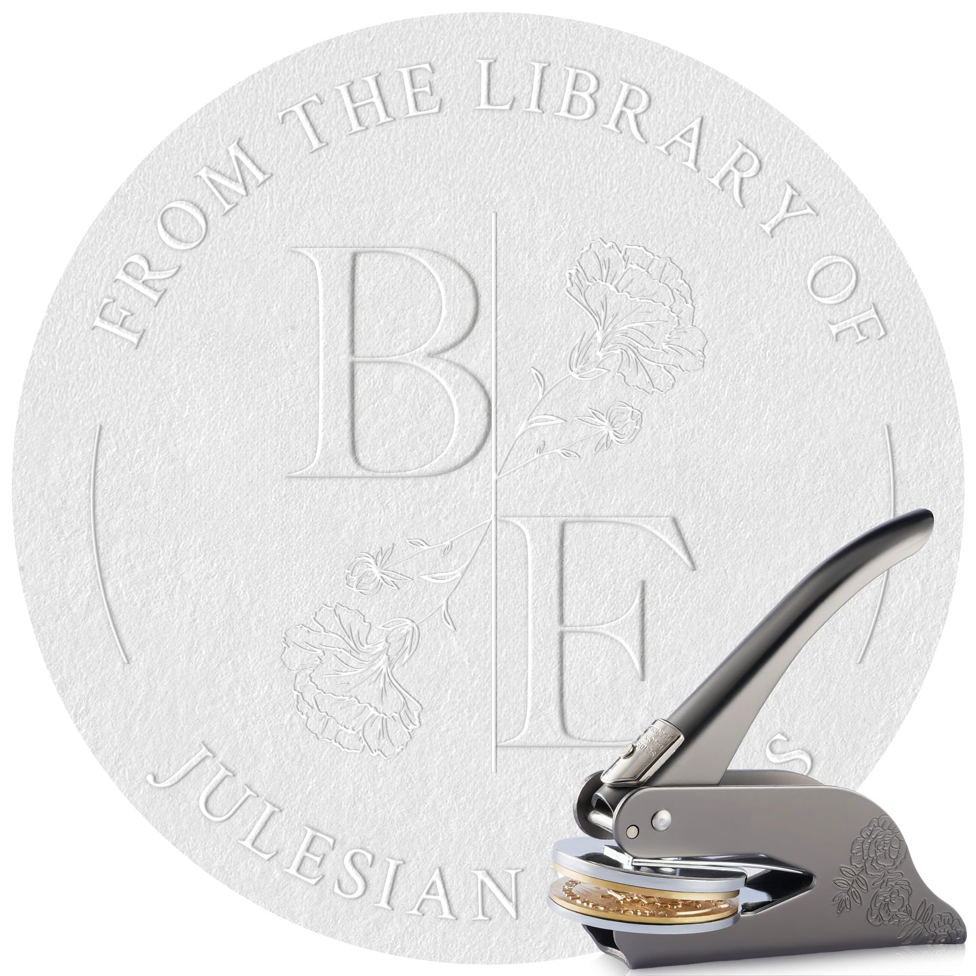 Easycosy Book Embosser Personalised | Personalised Stamp, Embosser with Name Text for Book, Gifts Wrap, Envelope, Invitation Card | Customised Book Lovers Gifts for Reader Collector