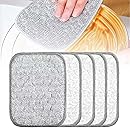 Multipurpose Wire Dishwashing Rags for Wet and Dry, Reusable Wire Miracle Cleaning Cloths, Round Wire Washing Cloth, Non Scratch Wire Dishcloth for Kitchen, Sinks, Pots, Pans (5PCS)