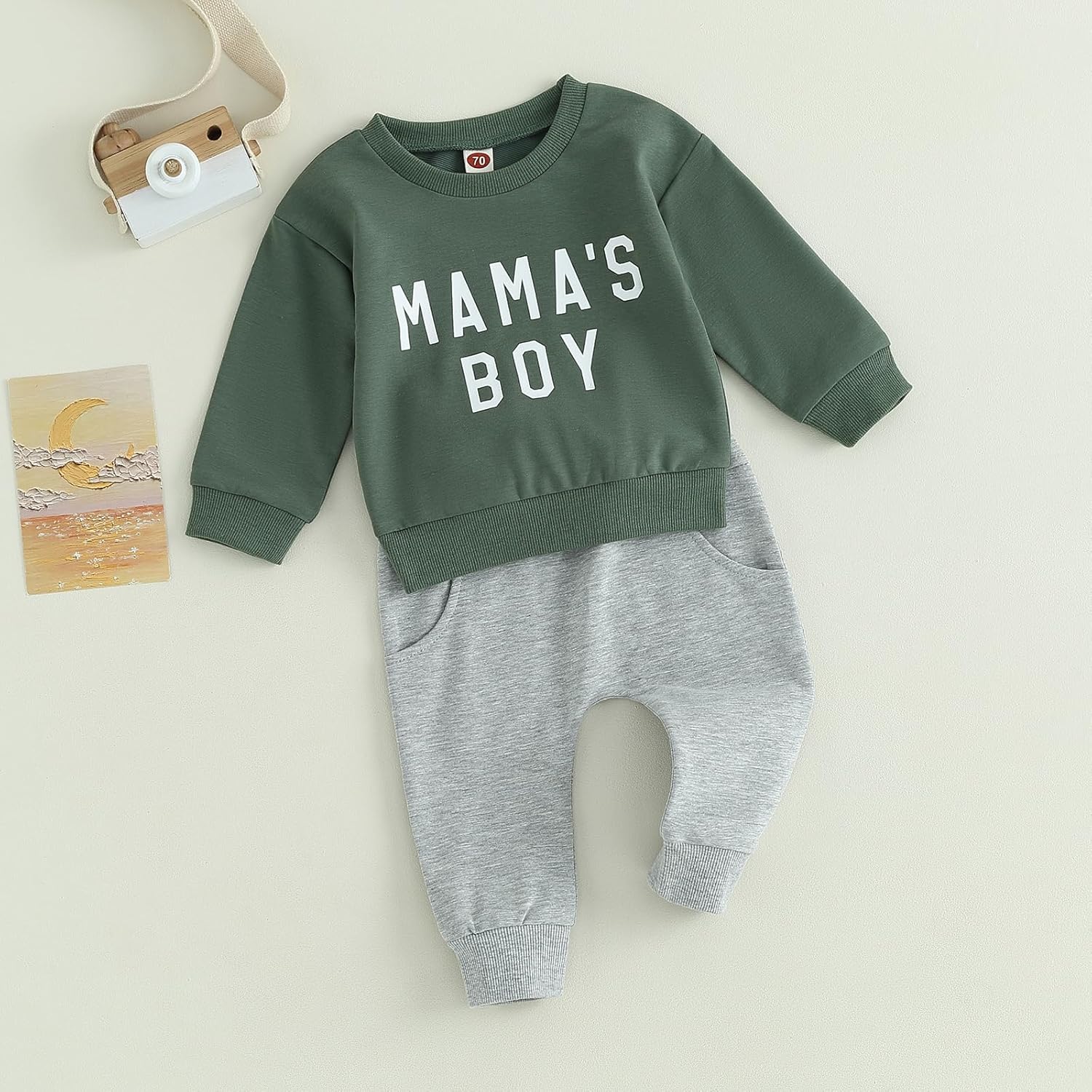 Baby Girl Boy Fall Outfit Long Sleeve Letter Pullover Sweatshirt Pants Infant Boys Fall Winter Clothes Set - Image 2