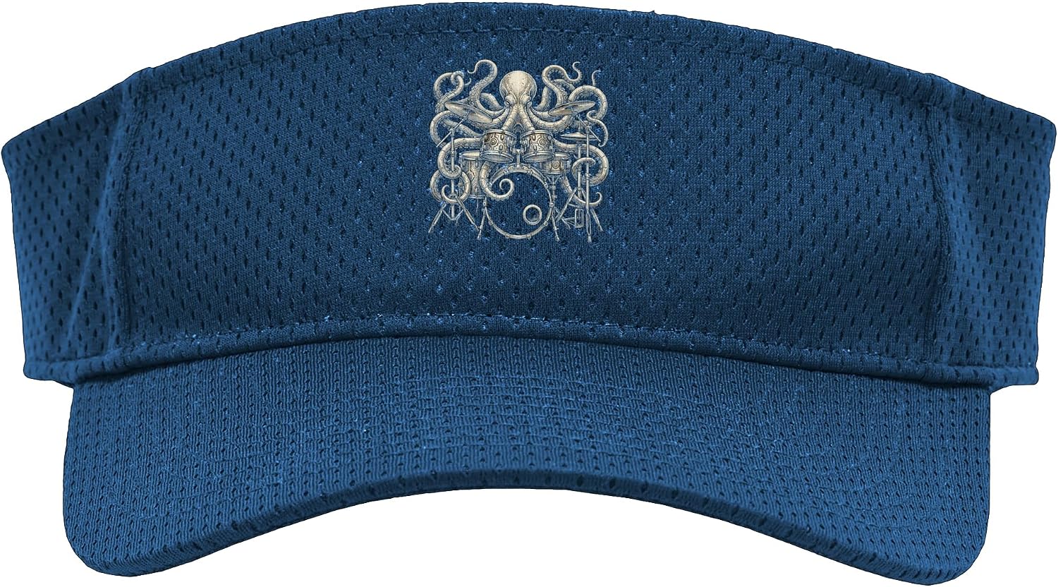 Octopus Play Drums Drummer Musician Rock Music Band Tee Sport Sun Visor