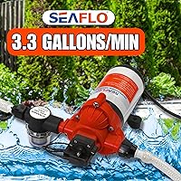 Vista 6 de SEAFLO Bomba de presión de agua serie 33 de 110 V CA – 115 V CA, 3.3 GPM, 45 PSI, auto cebado, interruptor de presión inteligente