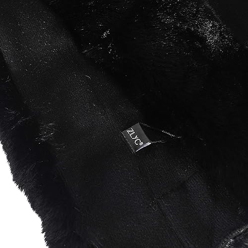 Miniatura 7 de ZLYC Mujer Invierno Chal de Piel Sintética, Estola, Bufanda Cálida, Capa de Encaje