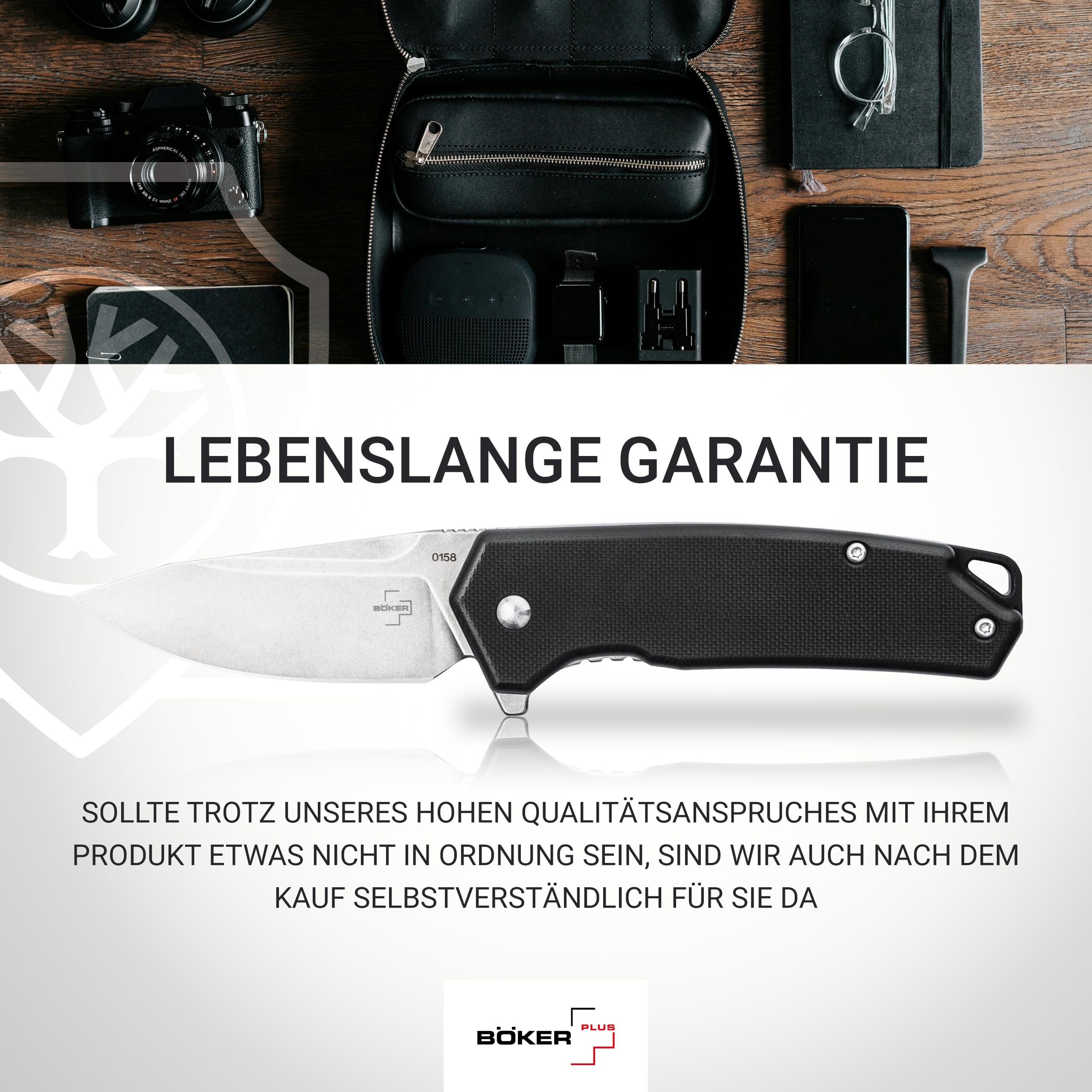 BÖKER PLUS® Gemtek Black G10 - Taschenmesser mit Flipper - Tactical Framelock Folder Knife - Einhandmesser mit D2 Droppoint Klinge legal - 1 Hand Klappmesser taktisch mit G10 Griff schwarz & Clip