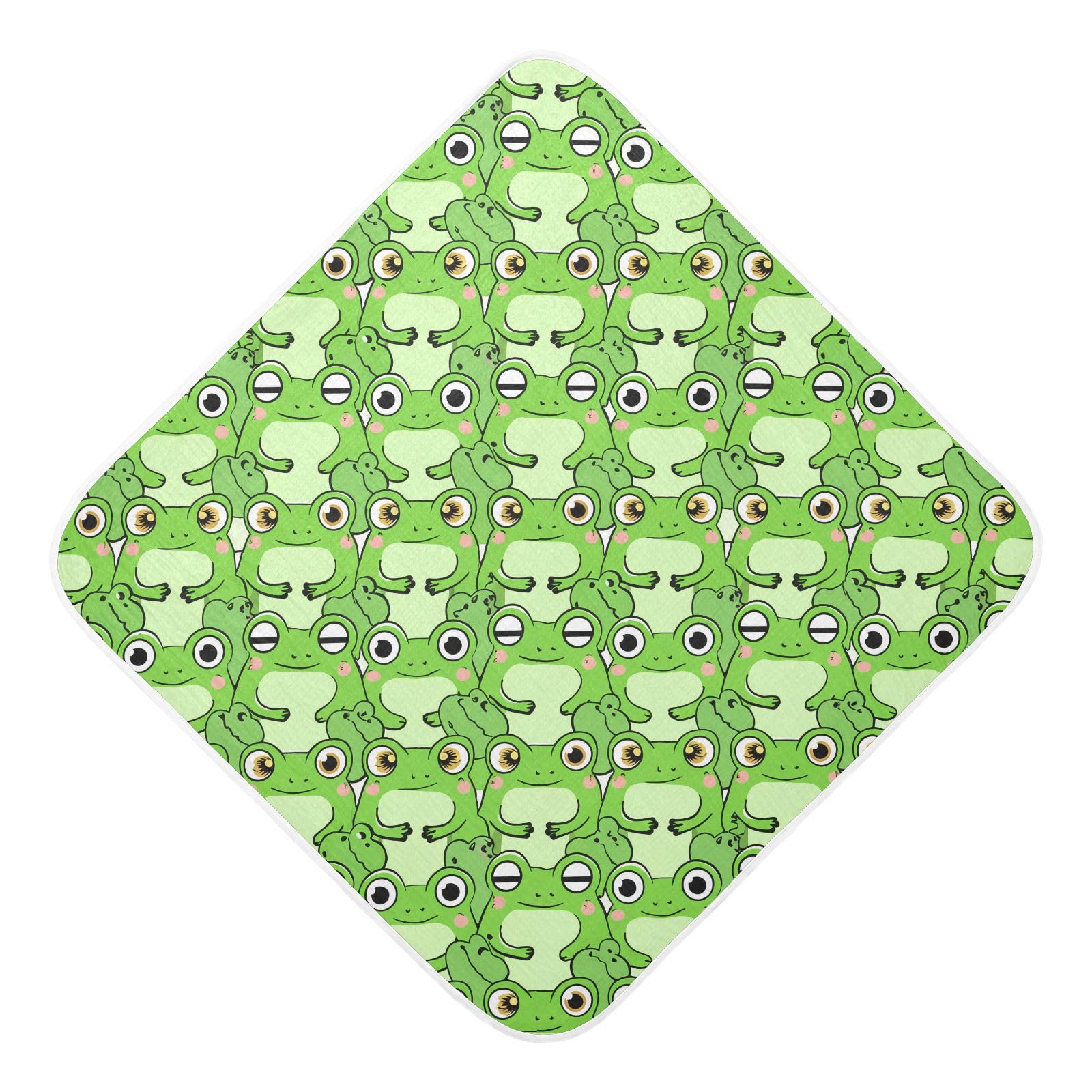 Msyxl Cute Doodle Frogs Hooded Towel - Ultra Soft & Absorbent Muslin Cotton Bath Towel for Babies, Toddlers, Newborn - Boys & Girls Essential 35