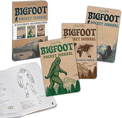 Mcphee Archie - Cuadernos de 3 bolsillos, diario de bolsillo Bigfoot, paquete de 3
