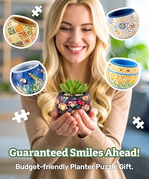 PieceRelax Unique 3D Puzzle Planter - 80 Plastic Pieces [K1108]