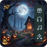 Spooky Halloween 4K Haunted House Pumpkin Screensaver