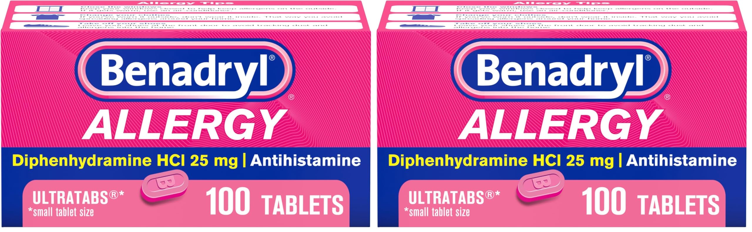 Benadryl Ultratabs Allergy Relief, 25 mg Diphenhydramine HCl, 100 Ct — Amazon image 9