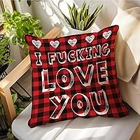 Vista 9 de Almohadas para el día de San Valentín, My Valentine Has Four Paws, fundas de almohada a cuadros de San Valentín, funda de cojín de 18 x 18 pulgadas