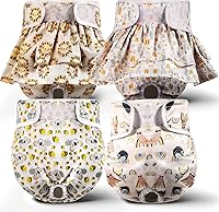 Vista 9 de XPCARE Pañales reutilizables para perras, 4 paquetes absorbentes, a prueba de fugas para perras hembras (talla L)