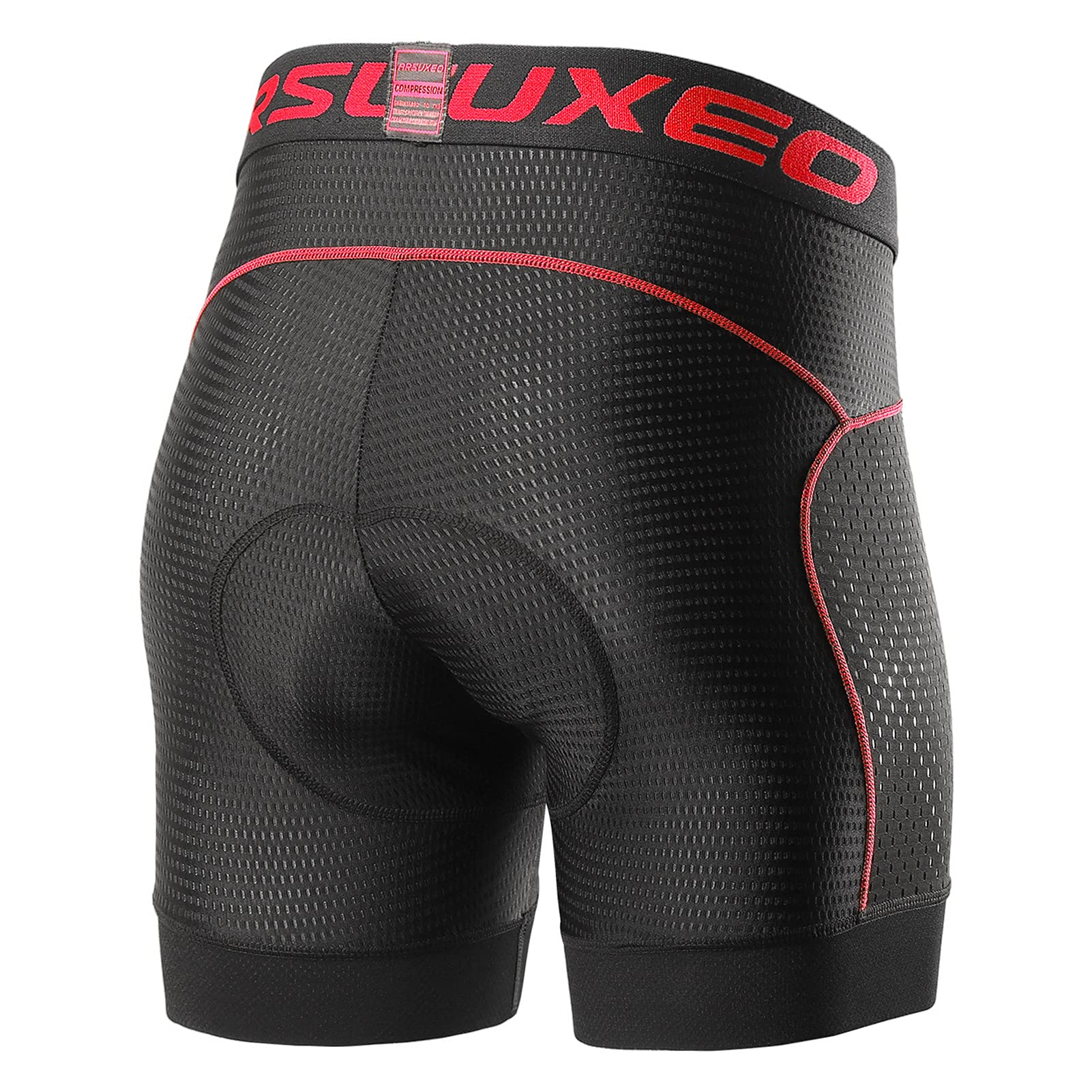 Lixada Radlerhose Herren mit Sitzpolster 5D Gepolsterte Fahrradhose kurz Atmungsaktive Elastizität Schnelltrocknende Stoßfeste Herren Fahrrad Hosen Radhose