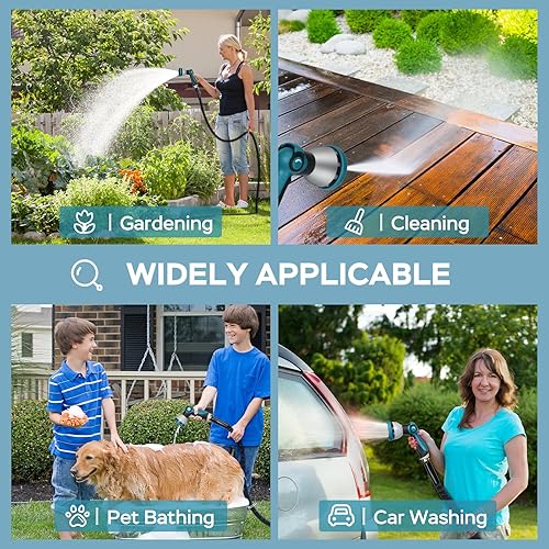 Miniatura 7 de Manguera de jardín de 25 pies, manguera no expansible, manguera de agua resistente y ligera, sin torceduras, manguera resistente y flexible, a