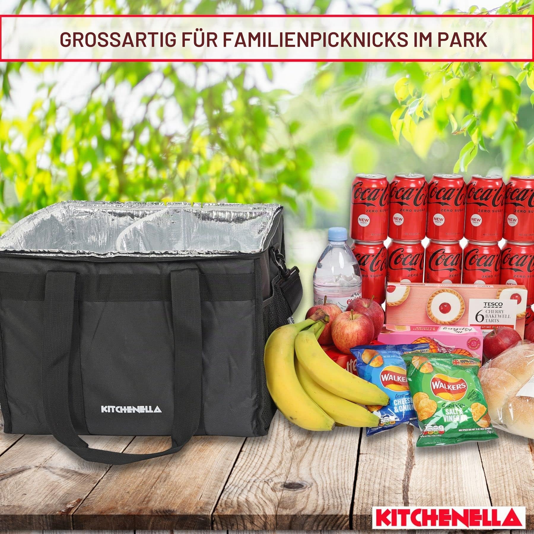 Kühltasche für heiße Lebensmittel, 40 Liter, 38 x 38 x 32 cm, Kühltasche für Picknicks am Strand, ideal für Pizza-Lieferfahrer, isoliert, hält Mahlzeiten warm oder kalt, zum Mitnehmen, Fast Food