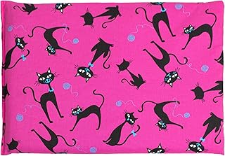 Poduszka z pestkami wiśni 30 x 20 cm, różowy kot. Jako poduszka rozgrzewająca i zimna poduszka z ziarnami wiśni do kuchenki mikrofalowej i piekarnika