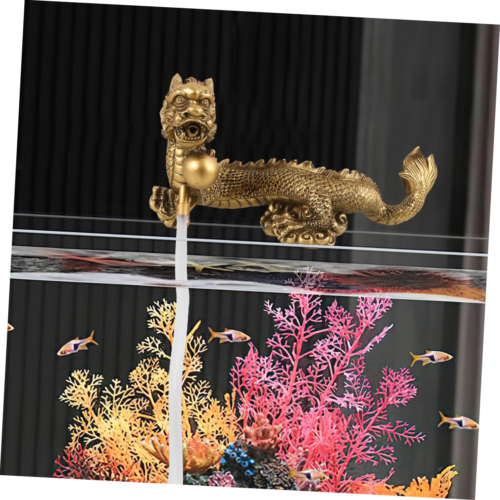 Décoration Dragon en Résine pour Fontaine Aquarium Maison Zen