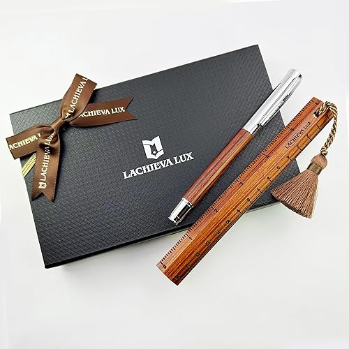 Miniatura 2 de Bonito y elegante bolígrafo de palisandro con reglamarcador, regalo de lujo para mujer y hombre