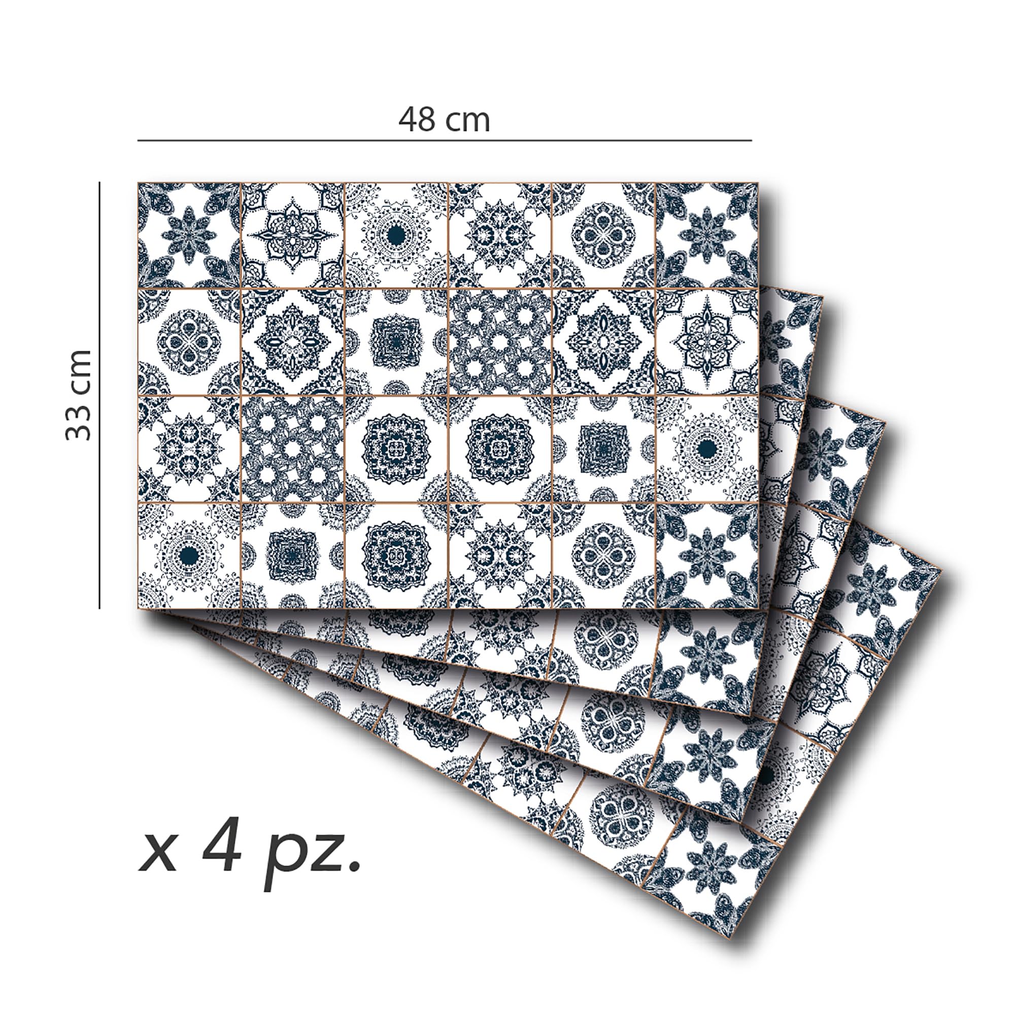4 Tischsets Aus PVC 48x33cm - Abwaschbare Platzsets Made In Italy Für Küche & Esszimmer