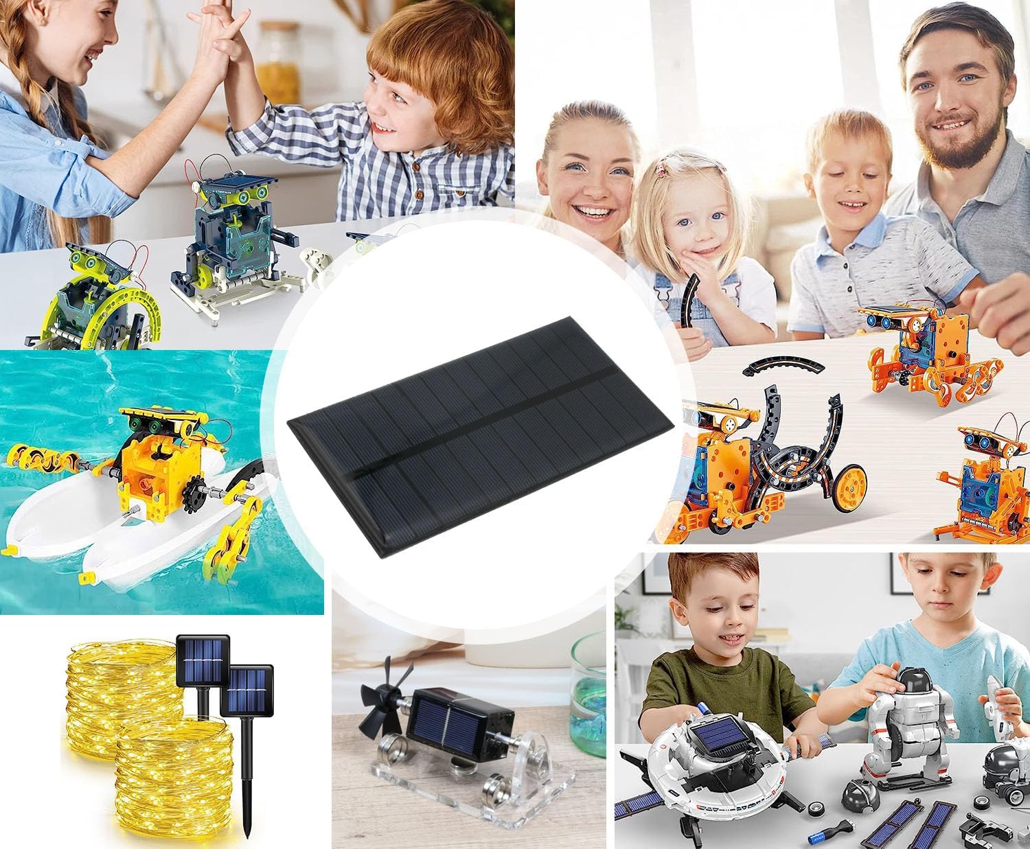 5 Minipaneles Solares Goshyda 2V 150mA - 60x60 Mm, Para Proyectos DIY Como Luces De Jardín O Cargadores