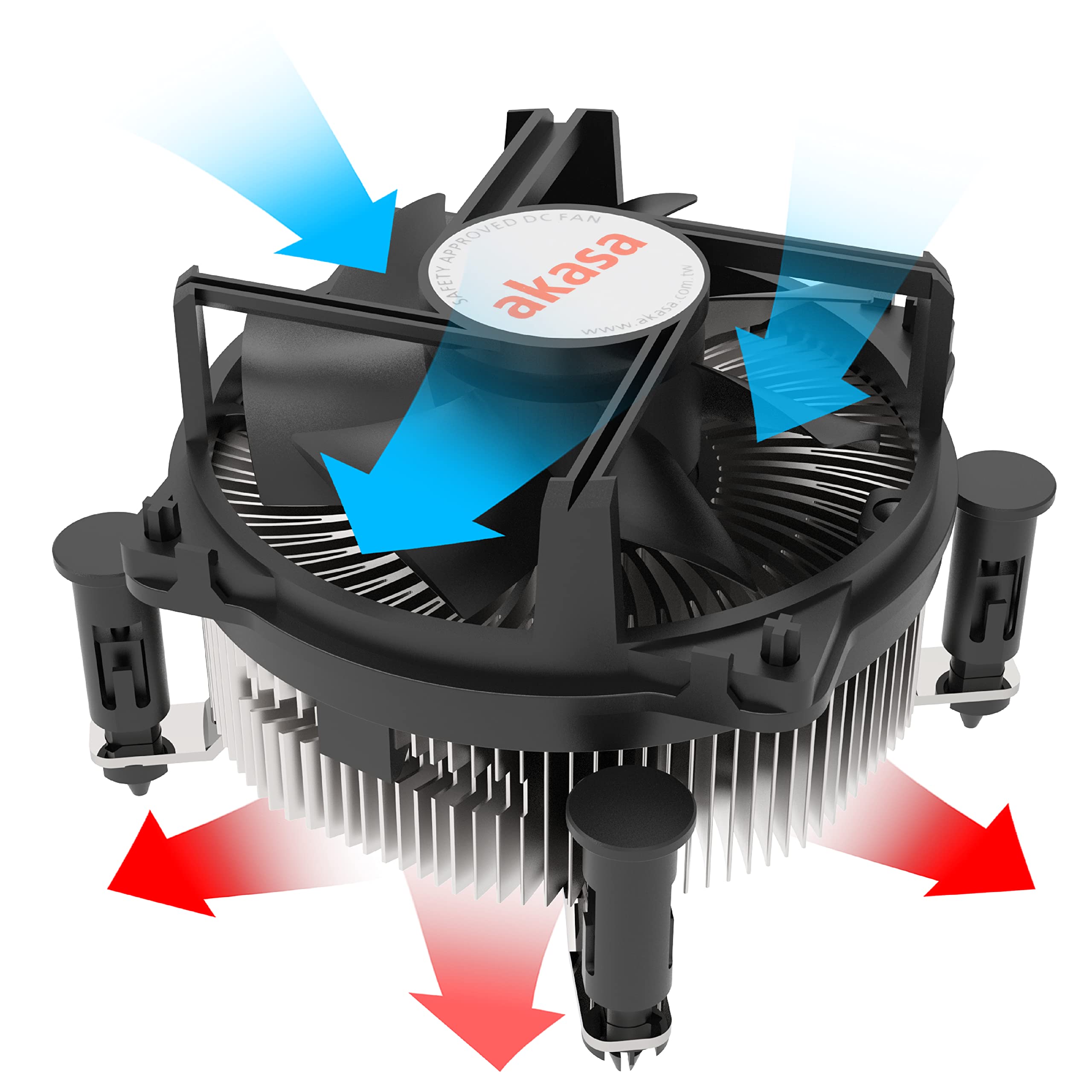 Akasa Chłodziarka z rdzeniem miedzianym do Intel® LGA1700 | Zaprojektowana do procesorów Core™ i9 do 125 W TDP | radiator z rdzeniem miedzianym | wentylator PWM 90 mm | podwójne łożysko kulkowe | AK-CC6606BP01