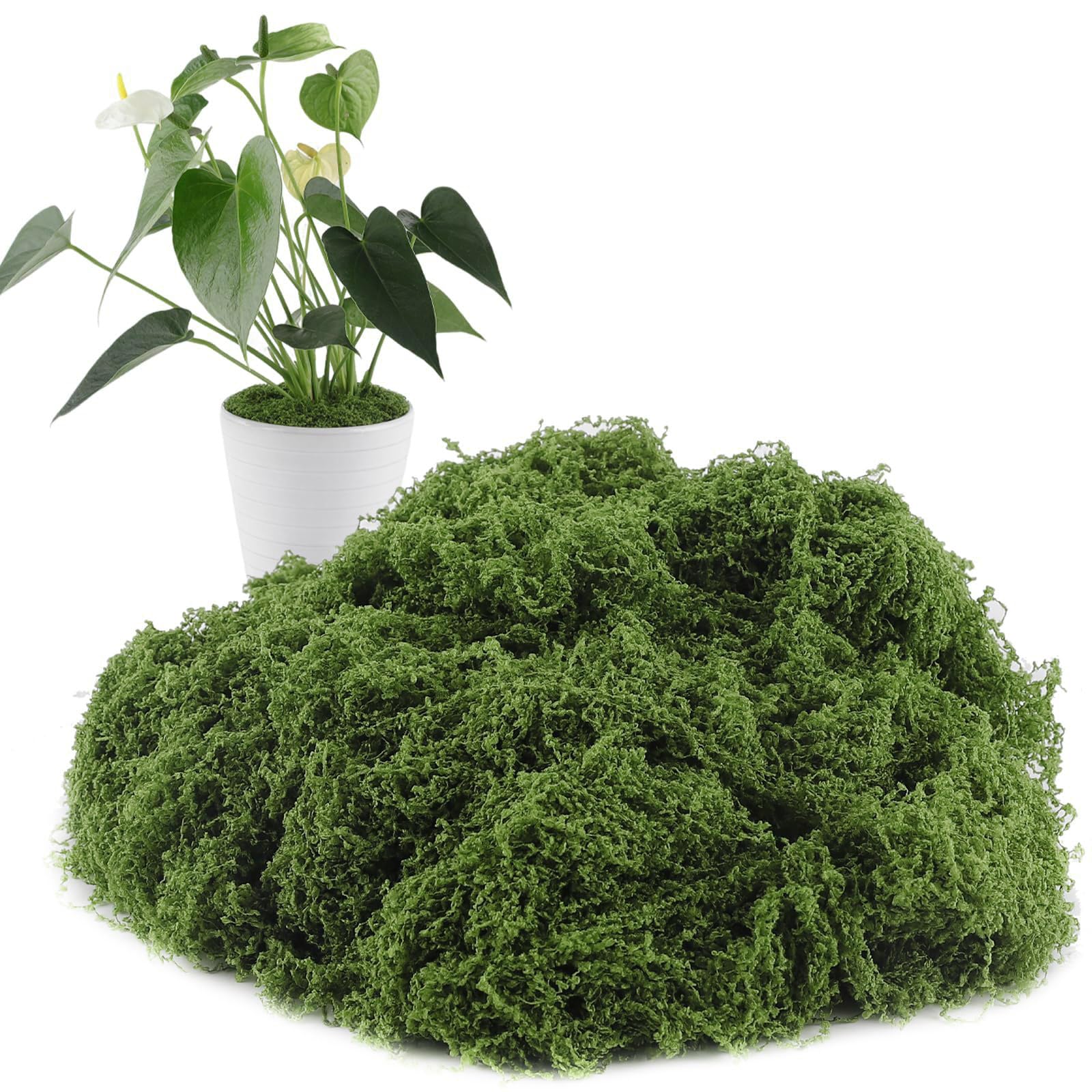 Raroly Artificial Moss – Faux Moss for Crafts, Artificial Fake Dark Green Decorative Moss for Potted Plants, Garden Lawn Crafts Decoration Landscaping Model Making (100g Dark Green)