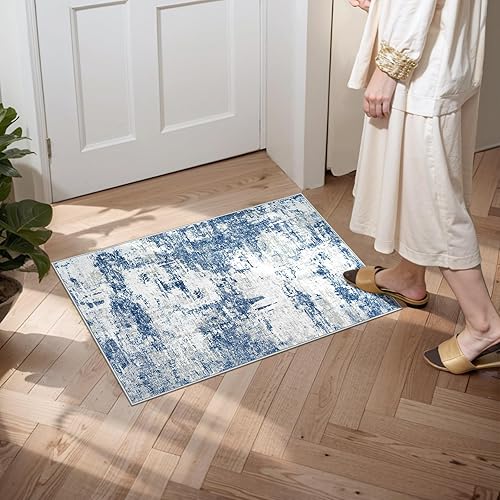 Miniatura 176 de Alfombra de área para sala de estar: alfombra lavable de 5 x 7 con respaldo antideslizante, no desprende pelo, resistente a las manchas, plegable