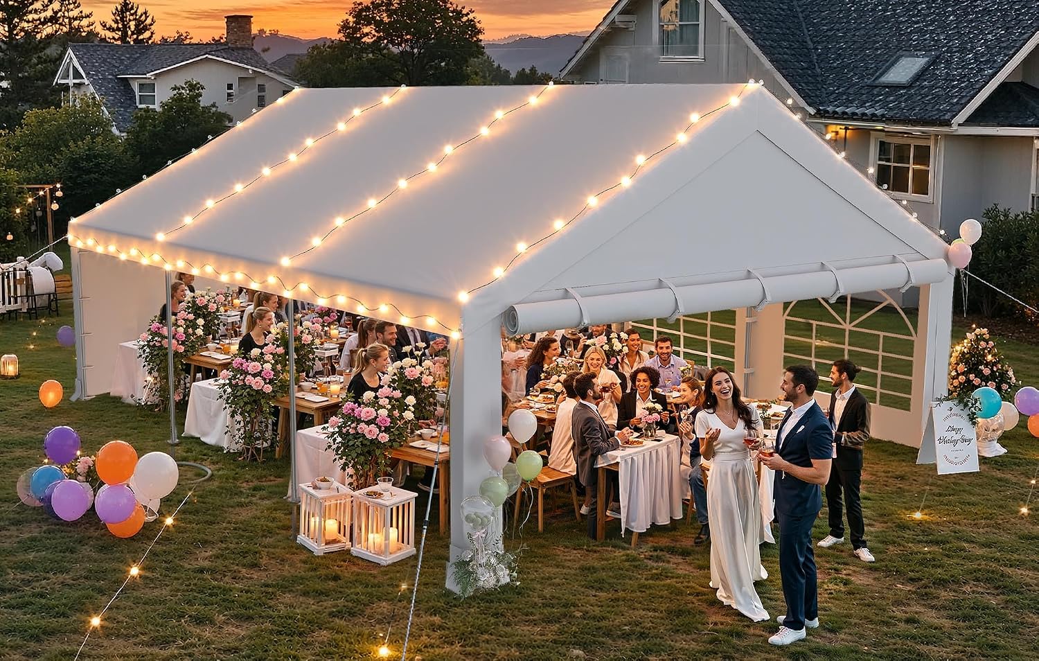 YITAHOME Party Tent Canopy Event Shelter Heavy Duty Wedding Upgraded Ripple Gazebo Large with Roof Removable Sidewalls Commercial
