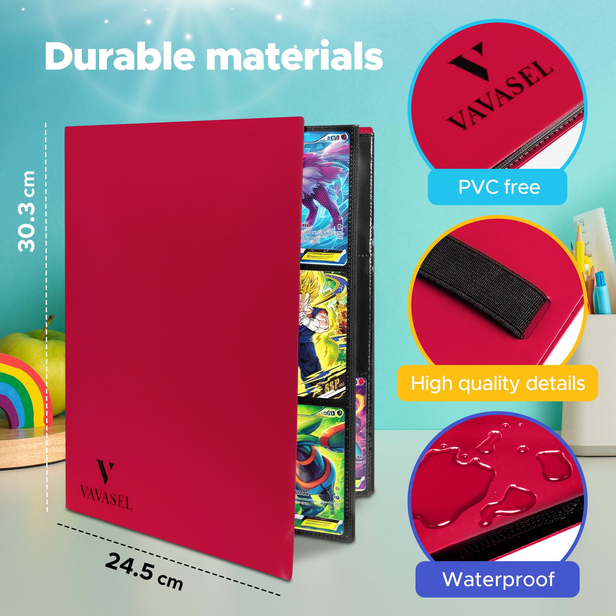 Vavasel 9 Pocket Trading Card Album Folder, 360 Side Loading Pocket Binder for Collectible Cards TCG, Trading Card Game - Image 4