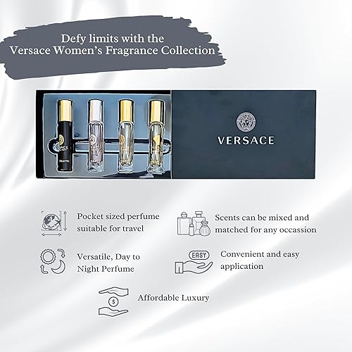 Miniatura 3 de Versace Regalos y conjuntos para mujer (Pour Femme Dylan Blue 0.17 oz EDP, Pour Femme Dylan Turguoise EDT, cristal brillante EDT amarillo diamante