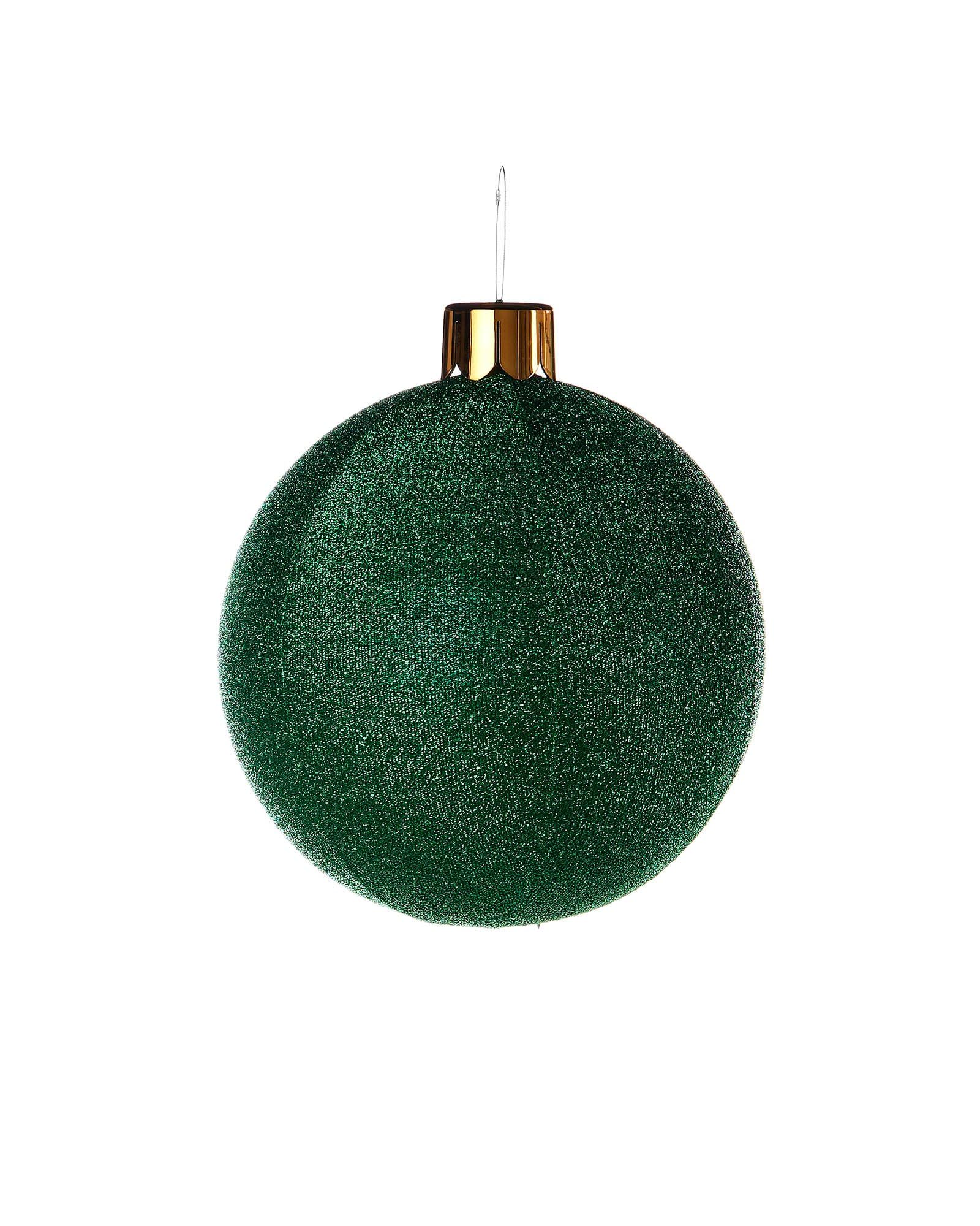 Inflatable Tinsel Christmas Bauble, Green, 45 cm