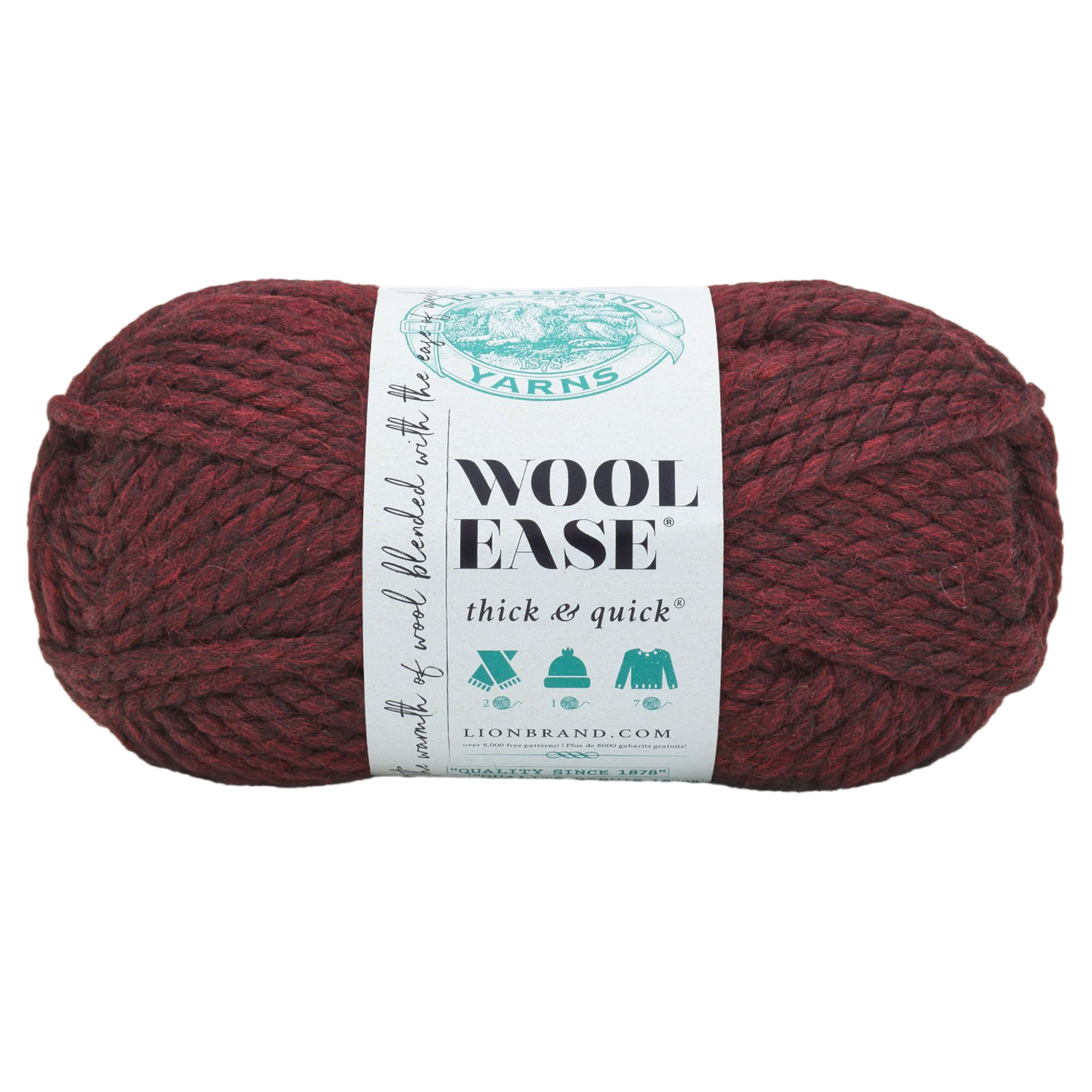 Lion Brand Yarn Company 1-Piece Wool-Ease Thick and Quick, Claret