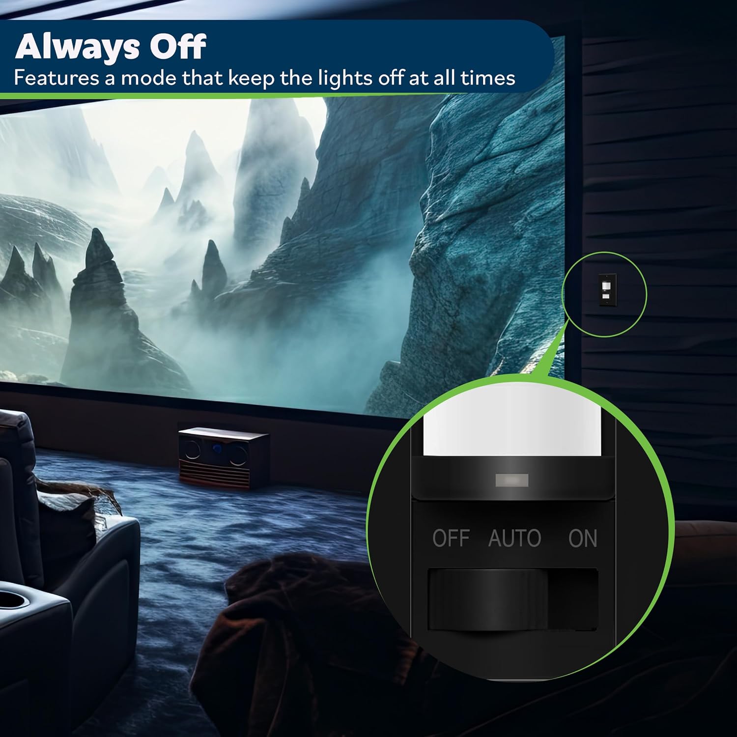 TOPGREENER Occupancy/Vacancy PIR Motion Sensor Light Switch, Learning Function, No Neutral No Ground Required, 200W Incandescent / 150W LED Load, UL Listed, Wall Plate, Black, 4 Pack