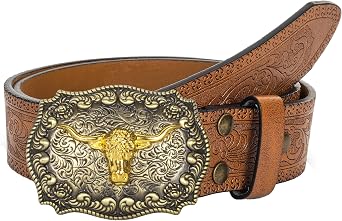 FGSS Western-Cowboy-Leather-Belts for Women Turquoise-Oval-Buckle Embossed Cowgirl Belt for Jeans Pants Fit for 27"-41"