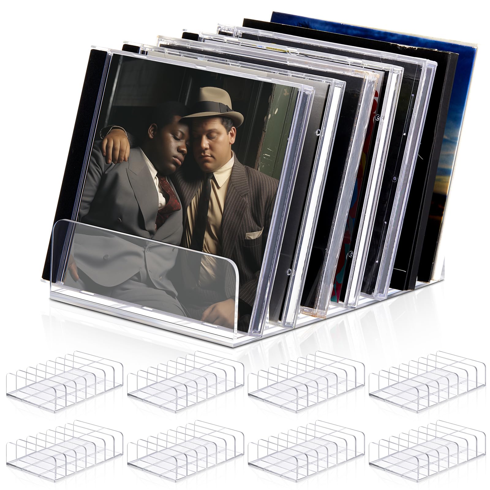 Amazon.com: Threehoney 8 Pack Clear Acrylic CD Holder, DVD/CD